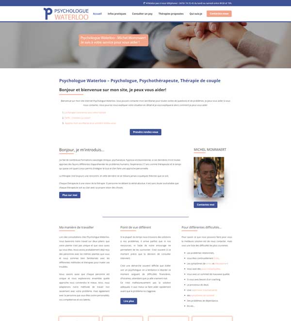 Exemples de sites web professionnels réalisés - ConsultPlus - psychologue-waterlo